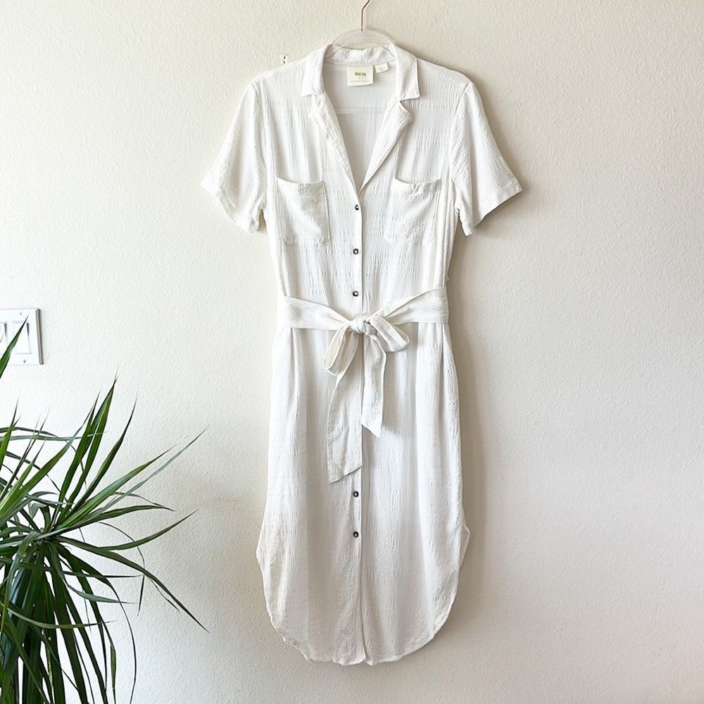 Anthropologie White Midi Dress